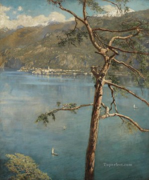 spring at cadenabbia John Collier lake landscape Oil Paintings